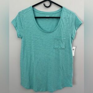 🆕 Gap Factory Scoop Neck Easy Tee - Turquoise- Size Small